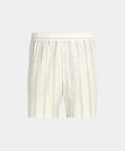Mid Brown Striped Straight Leg Shorts