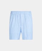 Light Blue Striped Straight Leg Shorts