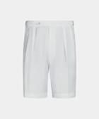 Pantalones cortos Mira blancos plisados