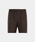 Mid Brown Straight Leg Shorts