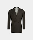 Dark Brown Herringbone Tailored Fit Havana Suit
