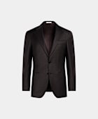 Costume Havana coupe tailored marron fonc&eacute; pied-de-poule
