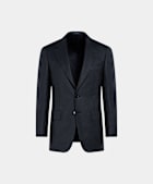 Navy Checked Tailored Fit Milano Suit