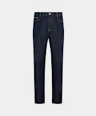 Dark Blue Straight Leg Tapered Jeans