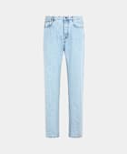 Light Blue Straight Leg Jeans