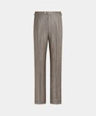 Taupe Wide Leg Straight Trousers
