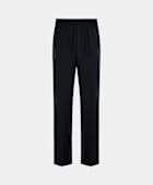 Navy Wide Leg Straight Trousers