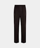 Dark Brown Wide Leg Straight Trousers