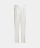 Mira Hose off-white Fischgrätmuster wide Leg tapered