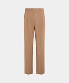 Mid Brown Wide Leg Straight Trousers