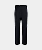 Navy Wide Leg Straight Trousers