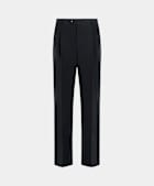 Navy Wide Leg Straight Suit Trousers