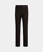 Dark Brown Straight Leg Suit Trousers