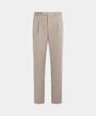 Light Taupe Wide Leg Tapered Chinos
