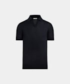 Navy Buttonless Polo