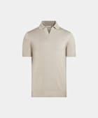 Sand Buttonless Polo Shirt 