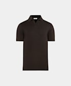 Dark Brown Buttonless Polo Shirt 