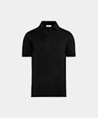 Black Buttonless Polo Shirt 