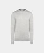 Pull col rond gris clair
