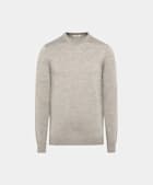 Pull col rond taupe
