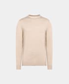 Pull col rond Merino sable