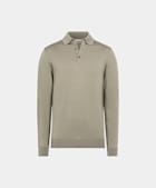 Light Green Merino Long Sleeve Polo