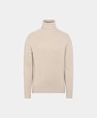 Sand Merino Ribbed Turtleneck