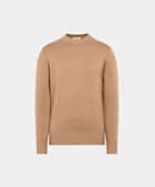 Pull col rond marron moyen