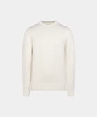 Merino Rundhalspullover off-white