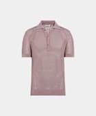 Crochet-Poloshirt purpur
