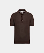 Poloshirt Crochet mittelbraun