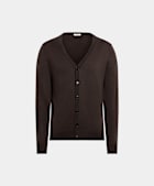 Mid Brown V-Neck Cardigan