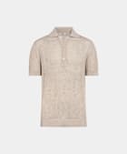 Crochet-Poloshirt sand