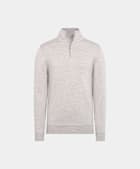 Light Grey Merino Half Zip