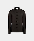 Polo-Cardigan dunkelbraun Langarm
