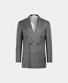 Mid Grey Striped Tailored Fit Milano Suit