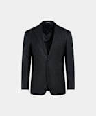 Navy Herringbone Tailored Fit Havana Suit