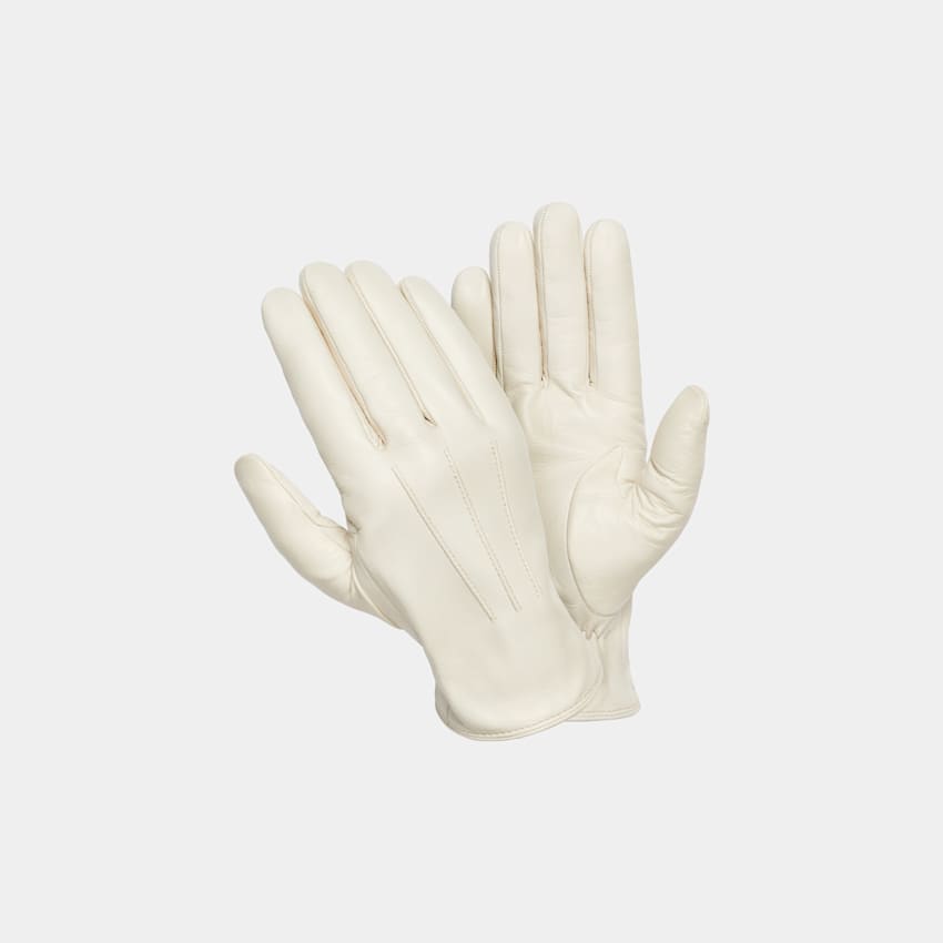 SUITSUPPLY Leder Handschuhe weiß