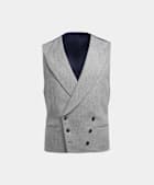 SUITSUPPLY Circular Wool Flannel by Vitale Barberis Canonico, Italy Light Grey Waistcoat