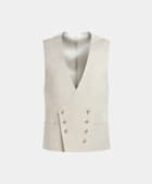 SUITSUPPLY Linen Cotton by Di Sondrio, Italy Sand Waistcoat