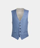 SUITSUPPLY Wool Silk Linen by E.Thomas, Italy Light Blue Waistcoat