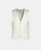 SUITSUPPLY Wool Silk Linen by E.Thomas, Italy Off-White Waistcoat
