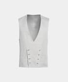 SUITSUPPLY Linen Cotton by Di Sondrio, Italy Light Grey Waistcoat