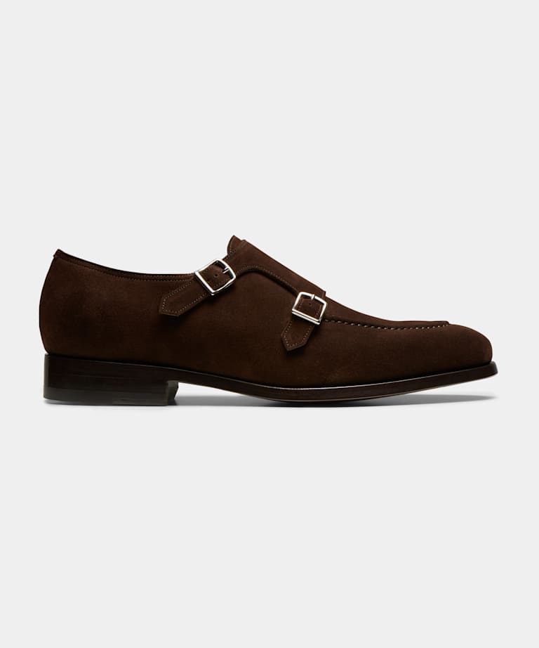 insect nooit Interactie Dark Brown Double Monk Strap | Calf Suede | Suitsupply Online Store