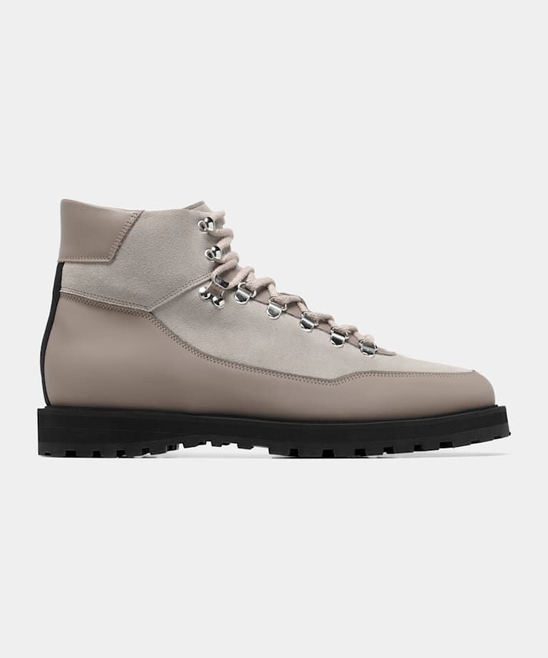 SUITSUPPLY Italian Calf Suede Sand Hiking Boot