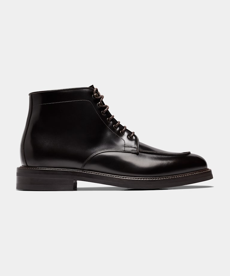 SUITSUPPLY Italian Calf Leather Brown Lace-Up Boot