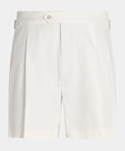 Duca Shorts off-white Bundfalte