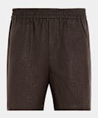 Mid Brown Straight Leg Shorts