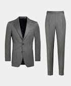 Mid Grey Herringbone Perennial Tailored Fit Havana Suit