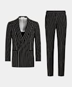 Costume Havana coupe Tailored marron foncé à rayures